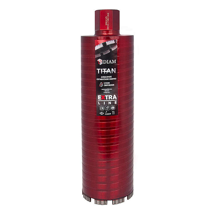 Алмазное сегментное сверло 42x450х4x1,1/4UNC Extra Line Titan (сухое сверление) 