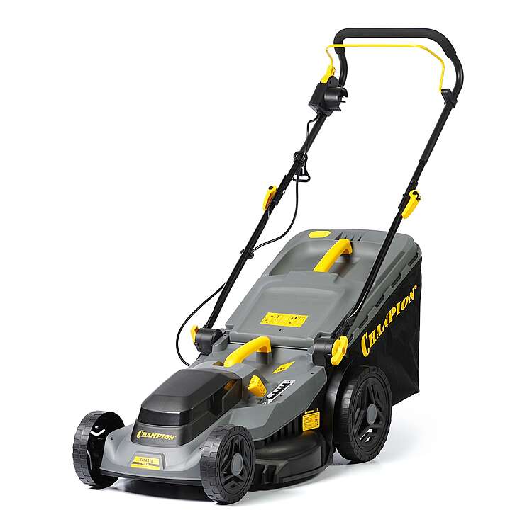 Газонокосилка эл. CHAMPION EM4318 (1,8 кВт пласт.+ткань травосб. 52л ширина 430мм 30-75мм, 12,9кг), , шт