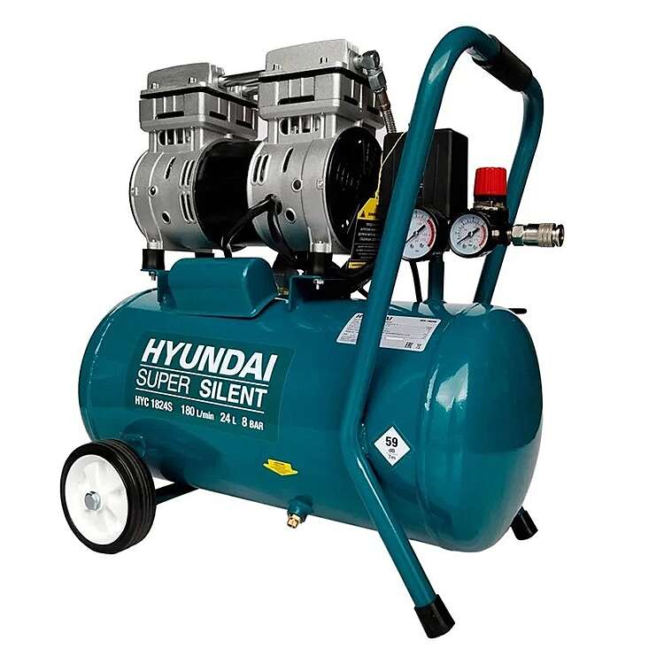  Компрессор безмасляный HYUNDAI HYC 1824S поршневой, бесшумный