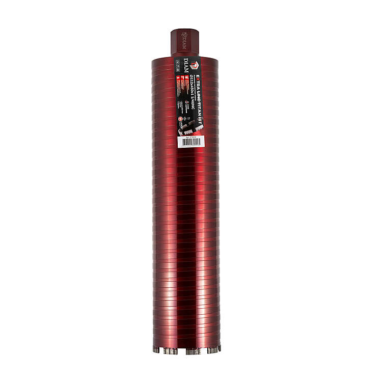 Сверло алмазное сегментное DIAM сухое 112x450х9x1,1/4UNC Титан ХИТ серия Экстра  (арм. бетон)