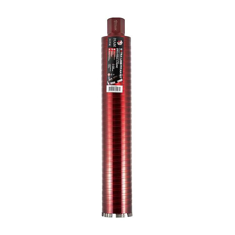 Сверло алмазное сегментное DIAM сухое 82x450х7x1,1/4UNC Титан ХИТ серия Экстра  (арм. бетон)
