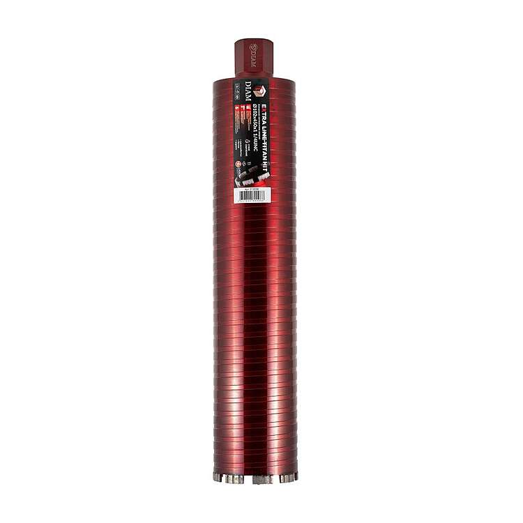 Сверло алмазное сегментное DIAM сухое 102x450х9x1,1/4UNC Титан ХИТ серия Экстра  (арм. бетон)