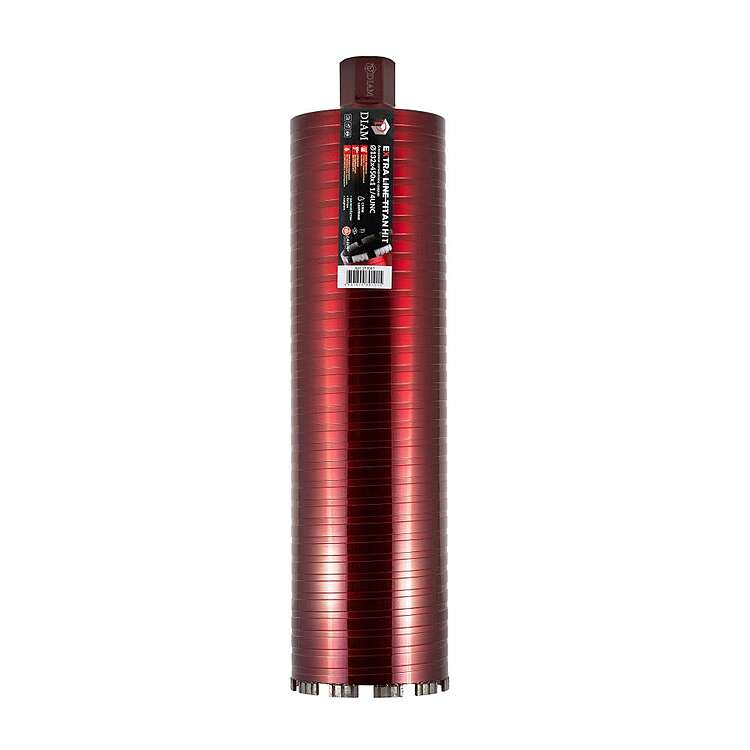   Сверло алмазное сегментное DIAM сухое 132x450х11x1,1/4UNC Титан ХИТ серия Экстра  (арм. бетон)
