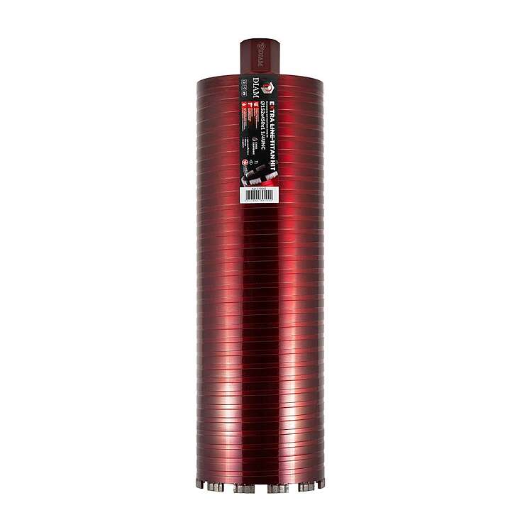 Сверло алмазное сегментное DIAM сухое 152x450х12x1,1/4UNC Титан ХИТ серия Экстра  (арм. бетон)