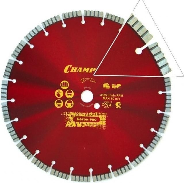 Диск алмазный CHAMPION бетон PRO 500/25,4/10/4 Concremax (13л/с бетон отвержд.,ж/б с наполн.сред.тв)