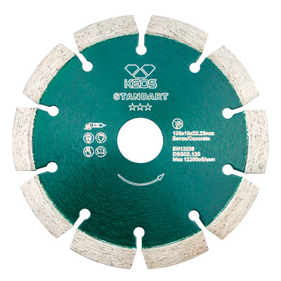 Диск алмазный сегментный (бетон) KEOS Standart эко. 125x22,23 мм