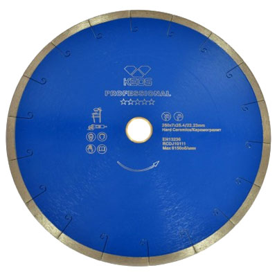 Диск алмазный сплошной (керамогранит) KEOS Professional 115x22,23 мм
